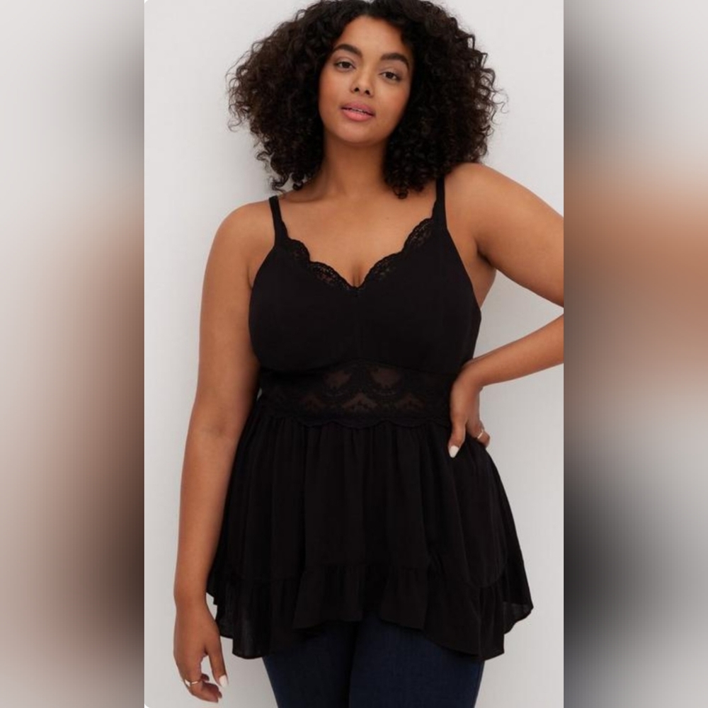 Torrid - Lace insert babydoll tank size 0